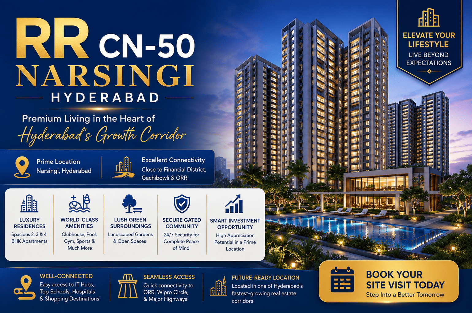 RR CN-50 Narsingi Hyderabad - Luxury Apartments