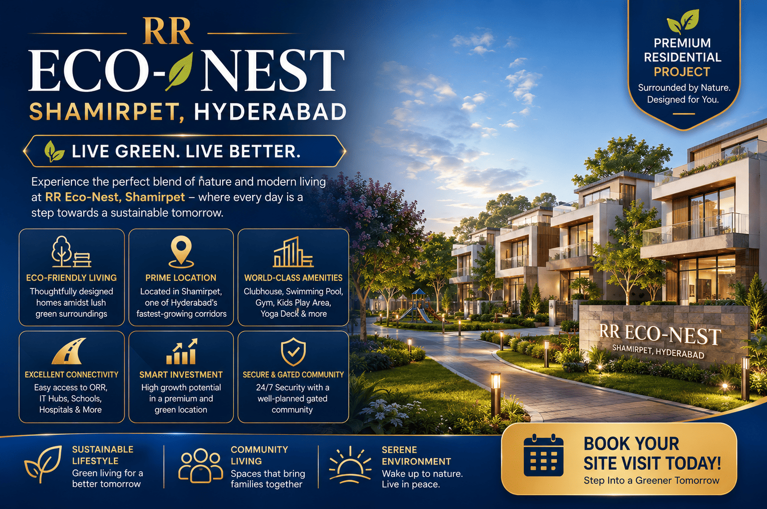 RR Eco-Nest Shamirpet Hyderabad - Premium Villa Plots