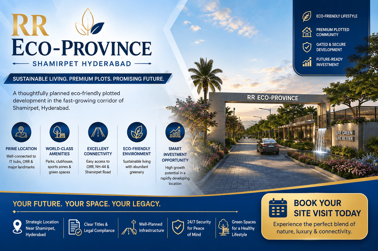 RR Eco-Province Shamirpet Hyderabad - Premium Villa Plots