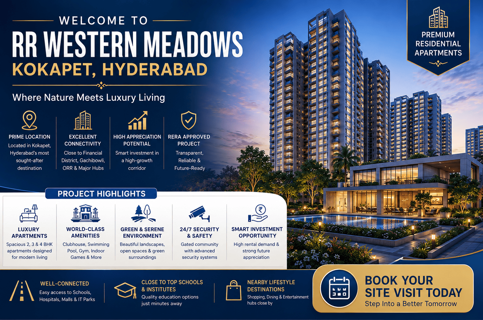RR Western Meadows Kokapet Hyderabad - Premium Luxury Apartments